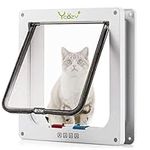 Ycozy Cat Doors (Outer Size 7.9" x 7.6") 4-Way Locking Indoor Pet Door for Interior Exterior Doors, Weatherproof Cat Flap for Kittens & Doggies Easily Install on Door/Wall/Window