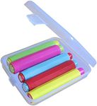 Lunies Chalk Holder with Storage Hard Case - Blackboard Adjustable Chalk Clip Set (3.7 x 0.6 Inch), 5 Bright Color