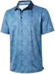 Mens Golf Shirts Short Sleeve Moisture Wicking Dry Fit Print Performance Athletic Casual Golf Polo Shirts for Men, Midnight Fireworks, 4X-Large