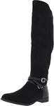 XOXO Womens Thames Leather Tall Over-The-Knee Boots Black 6.5 Medium (B,M)