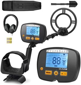 Upgraded Metal Detectors for Adults-ULHUND Professional Higher Accuracy Higher Sensitivity 9 Gold Detector with Bigger LCD Display, Advanced DSP Chip 10" Coil Metal Detector with 12'' Detection Depth