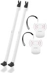 SECURITYMAN 2-in-1 Door Security Bar (2 Pack - White) & Door Handle Alarm (2 Pack) – Heavy-Duty Iron Door Jammer & 130dB Vibration-Triggered Portable Alarm for Home, Travel, and Hotel Security