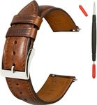 Gomvadr Quick Release Leather Watch Band 14mm 16mm 18mm 19mm 20mm 21mm 22mm 24mm,Vintage Oil Wax-tanned Pull-up Men's Watch Bands Replacement Watch Straps for Men Women