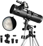 Telescope 130EQ Newtonian Reflector Telescopes for Adults, Professional Telescopes for Adults Astronomy, Comes with 1.5X Barlow Lens Smartphone Adapter & 13% T Moon Filter