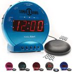 Sonic Alert Sonic Bomb Dual Alarm Clock with Bed Shaker, Turquiose Vibrating Alarm Clock Heavy Sleepers, Battery Backup | Wake with a Shake