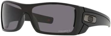 Oakley Men's OO9101 Batwolf Rectangular Sunglasses, Matte Black/Prizm Grey Polarized, 27 mm