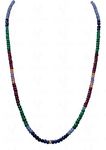 Gehna Jaipur Multi Color Precious Gemstone Round Faceted Bead Necklace