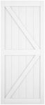 BARNSMITH 36in x 84in Sliding Barn Door Only, K-Frame, Solid Wood Barn Door Slab Covered with Water-Proof PVC Surface, No Pre-Drilled, Easy Assembly, White