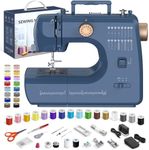 VASPOW Portable Sewing Machine, 12V 24W Motor, 16 Pre-Set Stitches, Metal Frame, Free Arm, Corded – Sewing Machine for Beginners, Home Mending & Denim