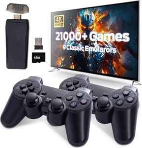 Generic Wireless Console Retro Video Game for TV- 4K Ultra HD | Video Game Console | 21000+ Classic Games | 10 Emulators | Dual-Player Setup | 2.4G Wireless Game Stick for All Age Group