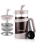 Sivaphe French Press Coffee Maker, Cafetiere Coffee Plunger 350ml 12oz 1-2 Cup, Small Tea Press Borosilicate Glass Gift