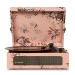 Crosley Voyager Portable Turntable - Bluetooth Record Player, 3-Speed Suitcase Vinyl Player, Home Turntables for Vinyl Records, Built in Stereo Speakers & Bluetooth Receiver, AUX Input, Floral