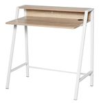 HOMCOM Writing Desk Computer Table Home Office PC Laptop Workstation Storage Shelf 84L x 45W cm White and Oak