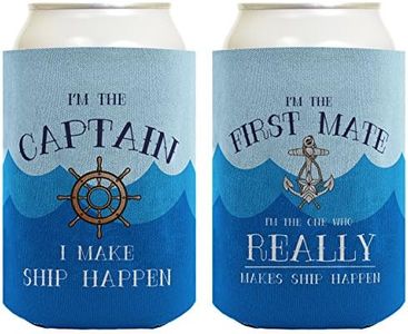 Funny Boating Gifts Captain First Mate Ship Happen Bundle 2 Pack Can Coolie Drink Coolers Coolies Waves