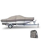 GEARFLAG Trailer Boat Cover 600D Heavy Duty fits 17-19 ft Waterproof Marine Grade Anti-UV V-Hull Tri-Hull Runabouts Reinforced Side Straps (520-570cm Long, Beam Width 250cm)