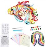 13Pcs Paper Craft Quilling Tool Kit Collection 500 Quilling Strips Tweezer Slotted Pen DIY Flower Pattern Decoration for Home and Office