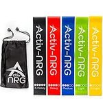 Activ-NRG Resistance Bands Set of 5 Physio, Exercising, Strengthening, Injury. Suitable for all Levels - 5 Different Strengths. Ideal for Fore Arms, Wrists, Ankles, Upper and Lower legs.