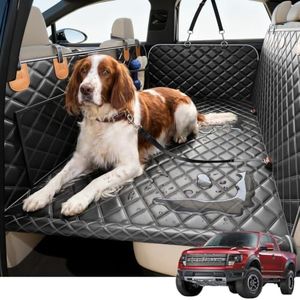 PetDance Truck Back Seat Extender for Dogs,【Hard Bottom But Soft Touch】 Dual Locked Edge Car Seat Cover for Backseat,【600LB】 100% Waterproof Anti-Scratch for Full Size SUV/Truck/MPV - (XL,Brown)