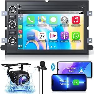 Android 12 Car Stereo for Ford F150/F250/F350 2004-2014 2G RAM+32G ROM, 7 Inch IPS Touch Screen Car Radio with Wireless Carplay/Android Auto,GPS, WiFi, Bluetooth, Mirror Link Support OBD2/DVR/DPS