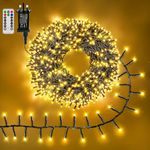 Ollny Outdoor Cluster Christmas Lights - 15m 1000LEDs Xmas Tree Fairy Lights Mains Powered Plug in with 8 Modes/Timer/Remote, Bright Waterproof String Lights for Garland Outside Indoor Decoration