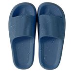 House Slipper For Man Women Pillow Slides Non-Slip Lightweight Open-toe Shower Shoes Quick Drying Extra Thick Sandals (Blue, numeric_7_point_5)