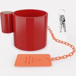 RVMATE 5th Wheel Lock (Red), Heavy Duty Steel King Pin Lock with Anti-Theft Warning Tag, for 5th Wheel/Semi Trailers/RVs/Containers