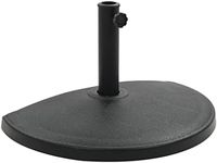 vidaXL Polyresin Half -Round Parasol Base: Durable Black Stand for Outdoor Umbrellas with Locking Bolt, Adapters for 38 and 48 mm Parasol Poles