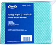 Abbey Pack of 50 Disposable J Cloths Non Woven Wipes – All Purpose Green Cleaning Cloths – Jay Cloths to Clean Surfaces, Bathroom, Windows, Dish cloths –Kitchen Cloth 42 x 35cm (Green)