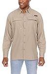 Swiss Alps Long Sleeve Lightweight Breathable Outdoor Fishing Shirt Beige Small