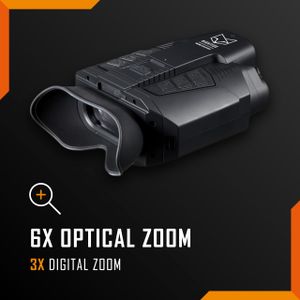Nightfox Vulpes Digital Night Vision Goggles – 6x Zoom, 220yd Range, FHD 1080p, Rangefinder