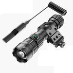 haixnfire Outdoor Camping Tactical Flashlight Type-C USB Rechargeable 6000 lumens 3 Light Mode Telescopic Zoom LED Guide Light Pressure Switch Picatinny Rial Flashlight