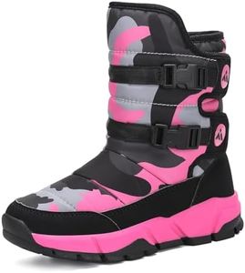 Mishansha Botas de Nieve Niña Niño Zapatos Invierno Cómodo con Forro Acolchado Botas Unisex-niños Impermeables Calientes y Antideslizante, Rosa Fucsia, 31 EU