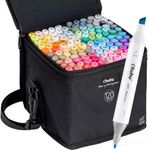 Ohuhu 120 Colours Dual Tips Permanent Marker Pens Art Markers for Highlighter Pen with Carrying Case for Drawing Sketching Adult Colouring Highlighting and Underlining