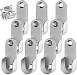 10 Pieces Wardrobe Rail Rod Bracket，Wardrobe Pole Fittings，Curtain Rail Brackets，Clothes Rail Wall Bracket，Wardrobe Pole Brackets，Rail Bracket Support for 16 mm/ 0.6 Inch Diameter Rod