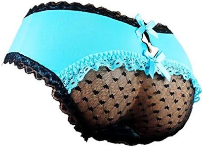 aishani SISSY pouch panties men's hipster panty lace bikini briefs lingerie underwear for men - HW, Green, Large