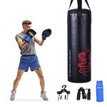 Goplus Punching Bag Set with Gloves, 22LBS/ 40LBS Filled Kick Boxing Bag, Rucksack, Jump Rope, Firm Hook, Heavy Bag for Kids Youth Adults MMA Training, Muay Thai, Krav MAGA, Taekwondo, Karate (40 LBS)