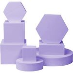 Store2508 Photography Props Photography Blocks Craft Hard Foam Blocks Shapes for Cosmetics, Makeup Tools Flat Lay Photo Shoot for Products Set of 8 (Purple)