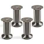 Set of 4 SO-TECH® Furniture Legs "Alpha" Adjustable Height Stainless Steel Brushed Finish Loading Capacity up to 250 kg