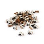 Sourcingmap 55 Pcs 3Pin PCB Mount 2 Position SPDT Horizontal Mini Slide Switch - Silver Tone, Black