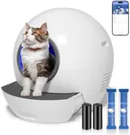 Self Cleaning Litter Box for Cats 2 Pack Cat Litter, Nafcefi Automatic Cat Litter Box Self Cleaning Extra Large, Robot Litter Box Self Cleaning App Control/Odor Removal/Safety Protection Litter Box