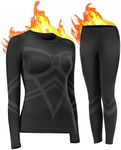 UNIQUEBELLA Womens Thermal Underwear Long Johns Base Layer for Women Ski Wear Ladies Compression Athletic Underwear Skins Set