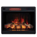 ClassicFlame 28" 3D Infrared Quartz Plug and Safer Sensor Electric Fireplace Insert, 28 inches, Black