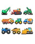 SAFITOYA Shoes Charms for Boys, Transportation Truck Shoe Decoration, 9PCS Dumper Crane Shovel Mixer Construction Vehicle Cars Shoes Charms for Boys Girls Party Favors Gifts, Plastic, No Gemstone