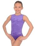 The Zone Z103SAL Sleeveless gymnastics leotard, Smooth Velour Purple, size 28"