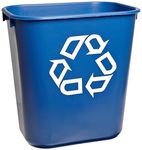 Rubbermaid Commercial FG295573Blue Plastic Resin Deskside Office Small Recycling Can, 3.5 Gallon/13 Quart, Blue Recycling Symbol