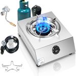 Horynar Propane Stove Single Burner Propane Stove 1 Burner 12000 BTU Dual Fuel Stove Auto Ignition Propane Burner with CSA Propane Converter / QCC1 LPG Hose Propane Gas Stove for Emergency