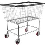 VEVOR Cart 4.5 Bushel Wire Laundry Basket with Wheels, Silver, 20''x15.7''x26''