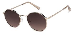 VINCENT CHASE EYEWEAR By Lenskart | Sunglasses for Women | Full Rim Hexagonal | 100% UV Protected | Men & Women | Small | VC S13984 (Color:-Frame Gold/Lens Brown)