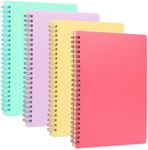 DuringCo 4 Pack A5 Spiral Notebook - 160 Pages/80 Sheets Note Pad for Travel School and Office