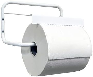 Tecnokit papierrolle Wandhalter für Shop-Handtücher, papierrollenhalter Werkstatt Federmechanismus inklusive, Weiß, Rollen bis 30 cm breit,Putztuchrollenhalter 40X30X16 H